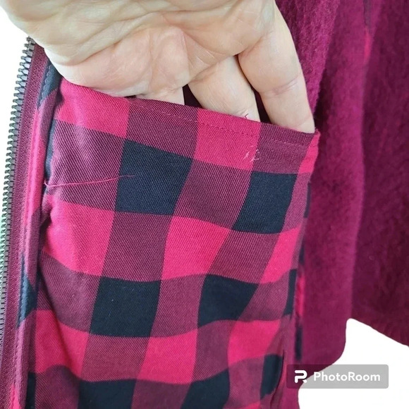 LL Bean women's cable knit 1/4 zip Pullover Sweater fleece collar and cuffs L - Picture 5 of 14